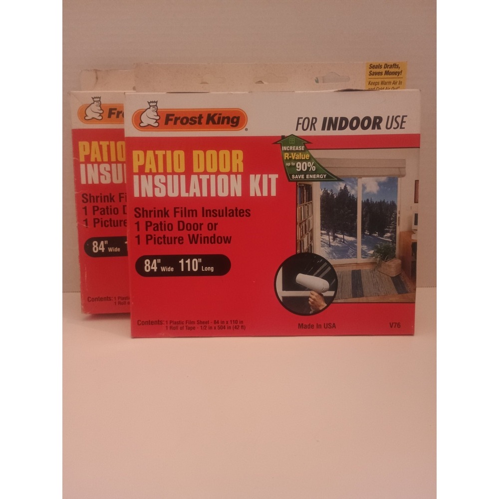 2pk Frost King Patio Door Insulation Kit 84 x 110 In. Shrink Film V76